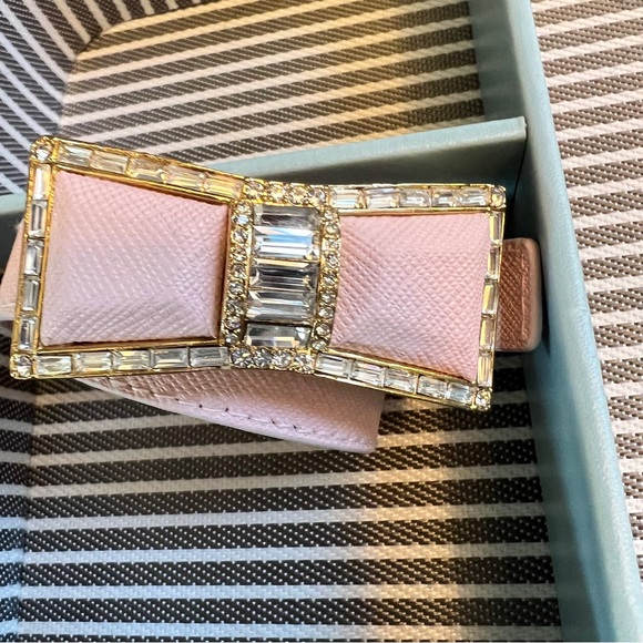 Kate Spade Bow Wrap Bracelet Jackpot jewels pink saffiano leather NWOT - Picture 2 of 8